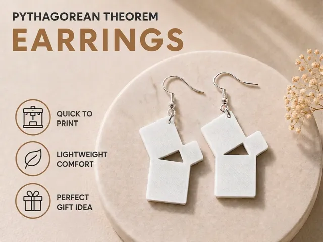 Pythagorean Theorem earrings, math jewelry
