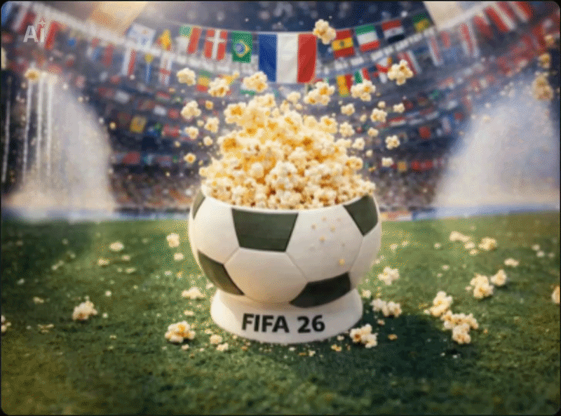 World Cup 26 Soccer Ball Popcorn Bowl Snack Bucket