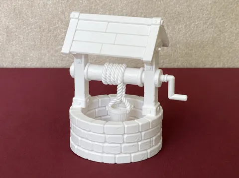 Soporte: Stone Water Well with Wooden Windlass — referencia de MakerWorld