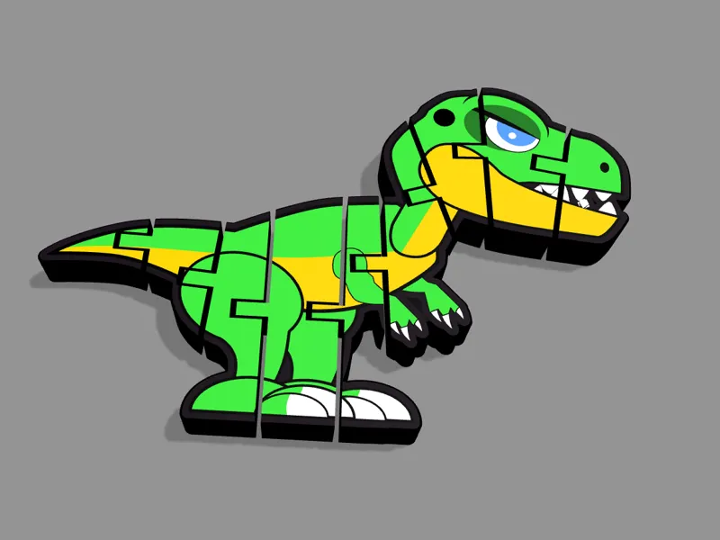 3D Flexi Dino Schlüsselanhänger