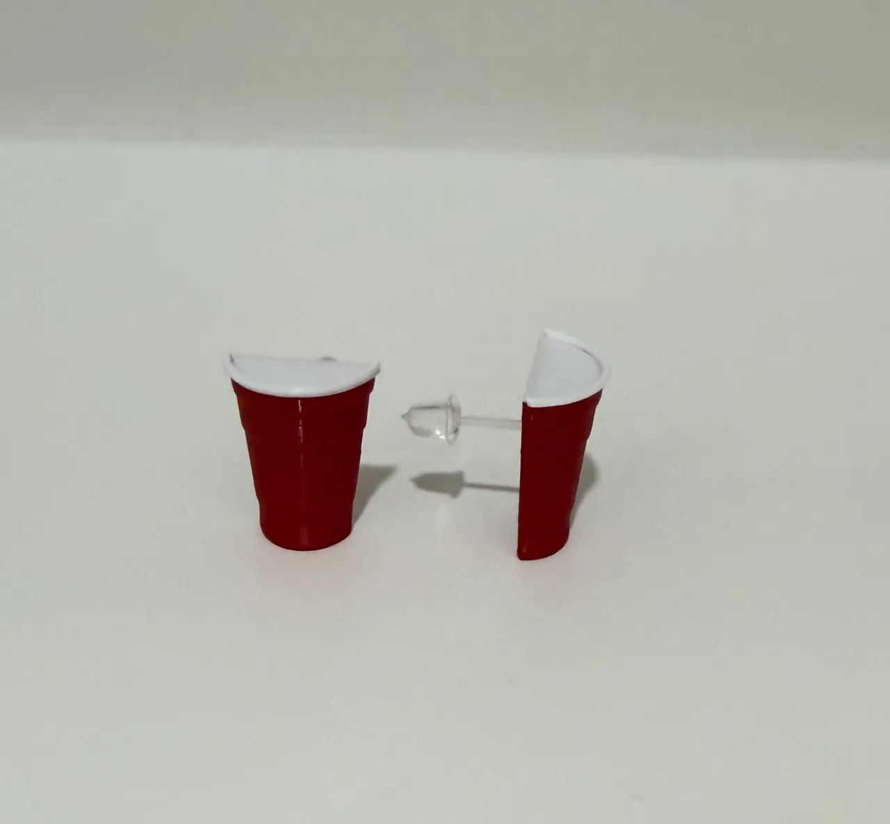 Red Solo Cup Stud Earrings view 2