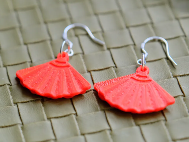 Lucky Red Fan Earrings