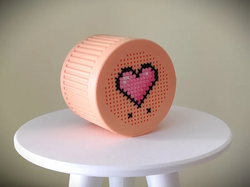 Japandi Style Cross-Stitch Round Box (65mm)