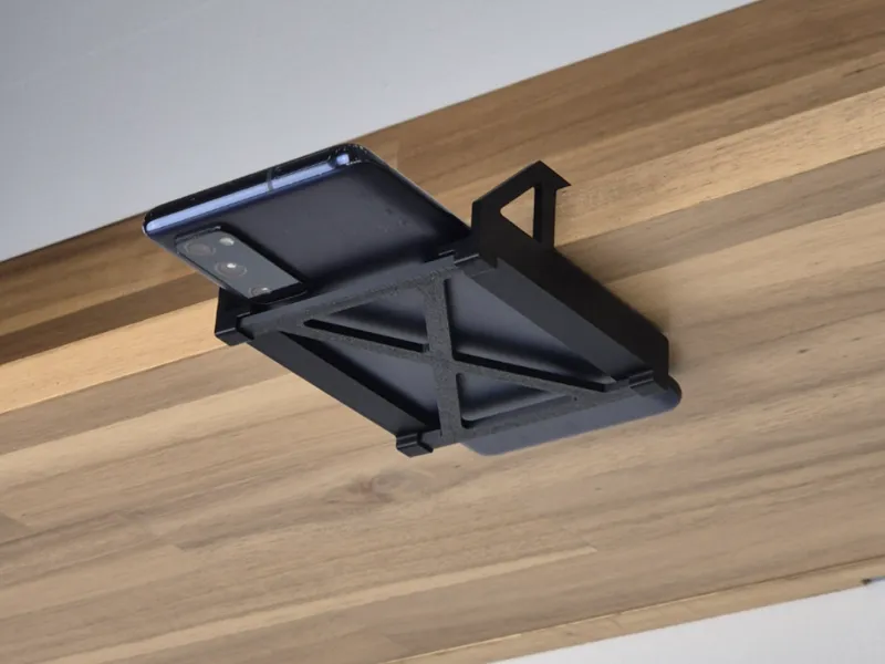 Simple Overhead Shelf-Mounted Phone Holder