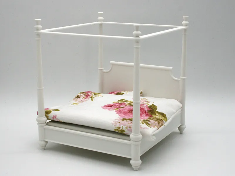 Miniature Dollhouse Canope Bed, scale 1:12