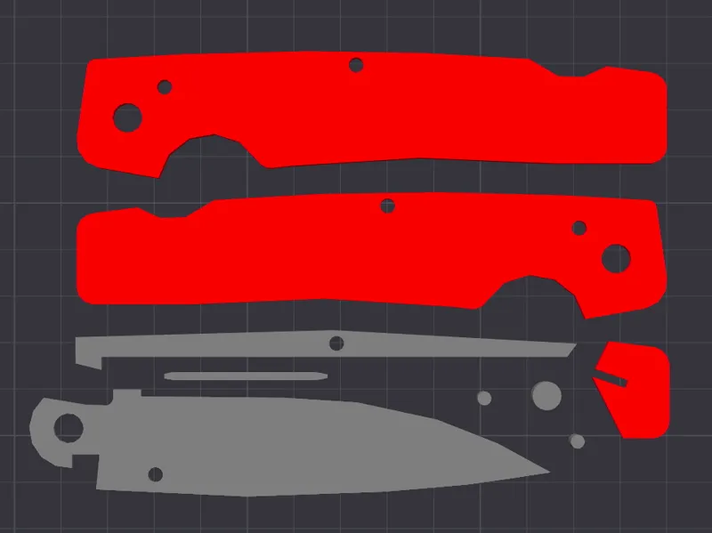 Folding Knife - Full Set of 3D Parts