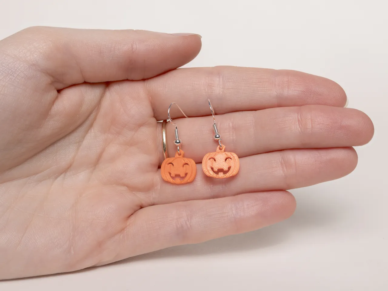 Halloween Pumpkin Jack-O'-Lantern Earrings view 2
