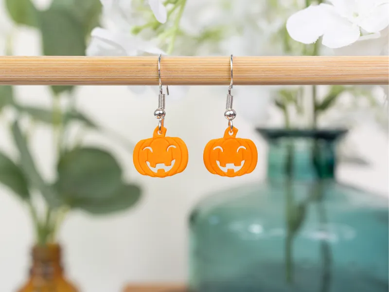 Halloween Pumpkin Jack-O'-Lantern Earrings