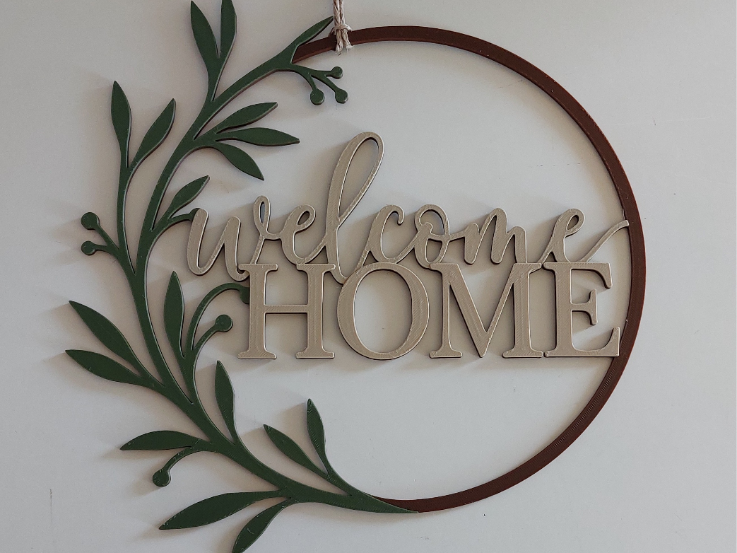Welcome Home – Minimalistisches Wandbild Türschild