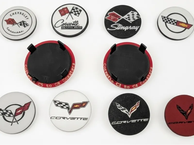 Corvette all generation logos coasters and holders