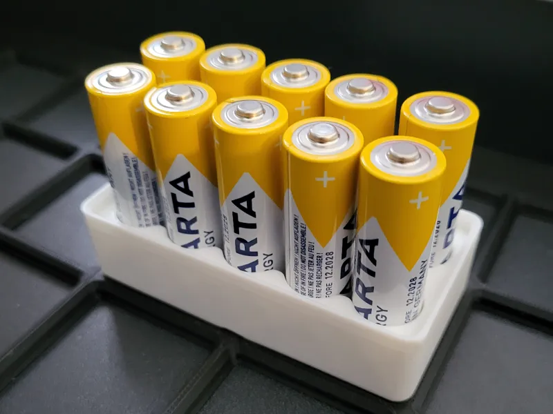 AA Battery | Gridfinity Organizer | 10 Batteries
