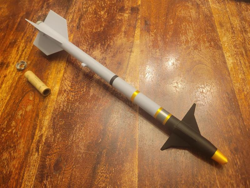 Launchable Sidewinder Model Rocket for 18mm Motors