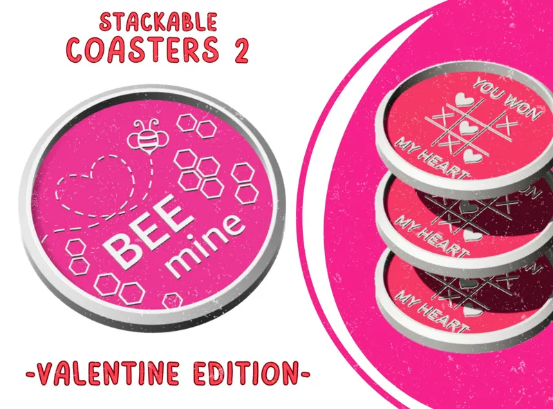 S.C. - Stackable Coasters - Valentine 02