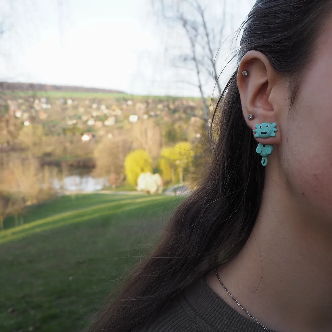 Axolotl earrings view 4