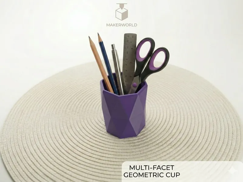 Multi-Facet Geometric Cup & Pen Holder