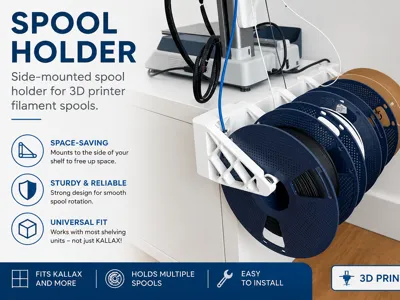 Extendable spool holder + roller