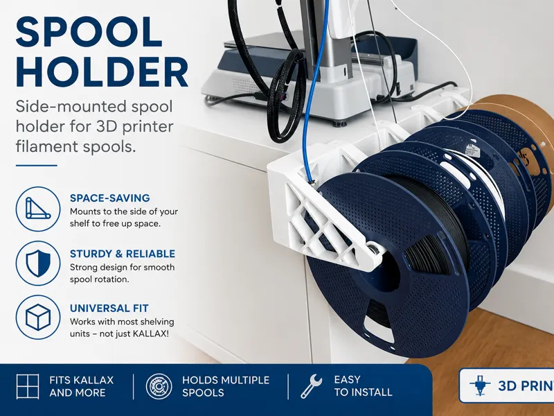 Extendable spool holder + roller