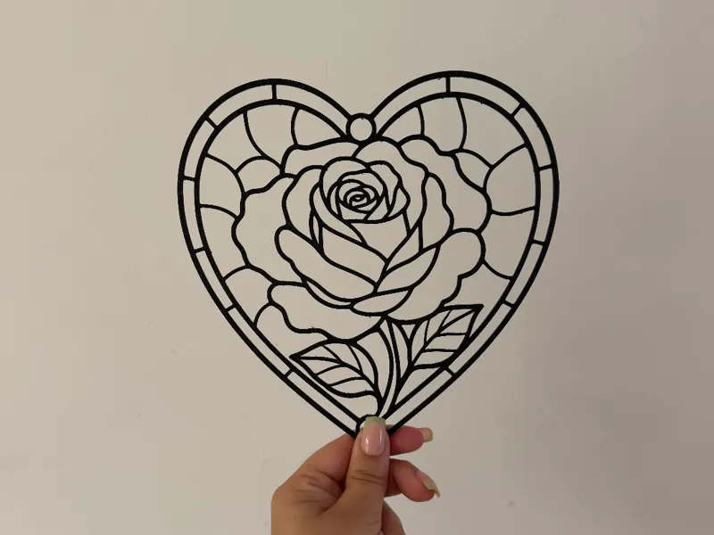 Décoration murale effet Vitrail - Rose eternelle