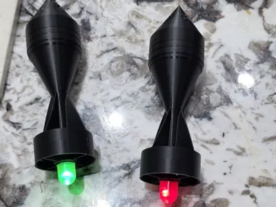 Whistling mortar with LED tracer 