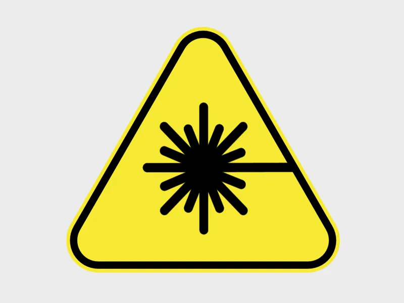 Simple laser hazard sign