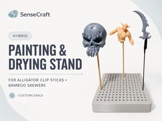 Hybrid Painting Stand – Clips & Bamboo Skewers