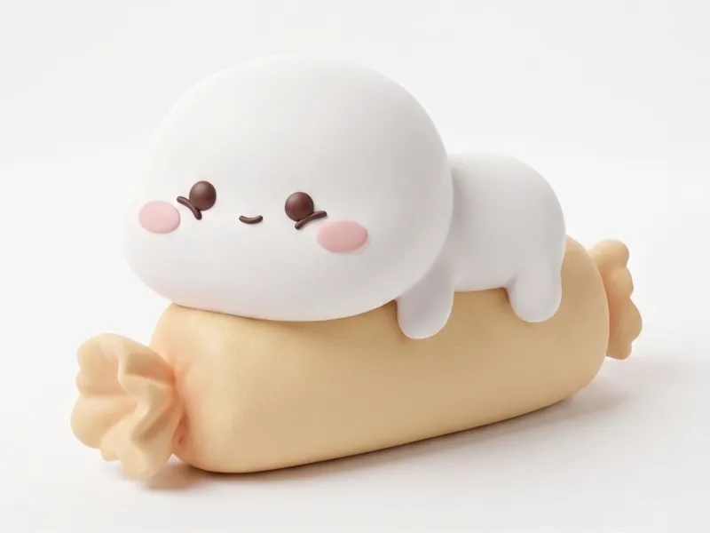Pentol Hugging a Bolster (Adorable 3D Figure)