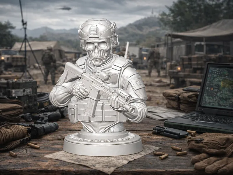 Tactical Skeleton Soldier Bust (Military)