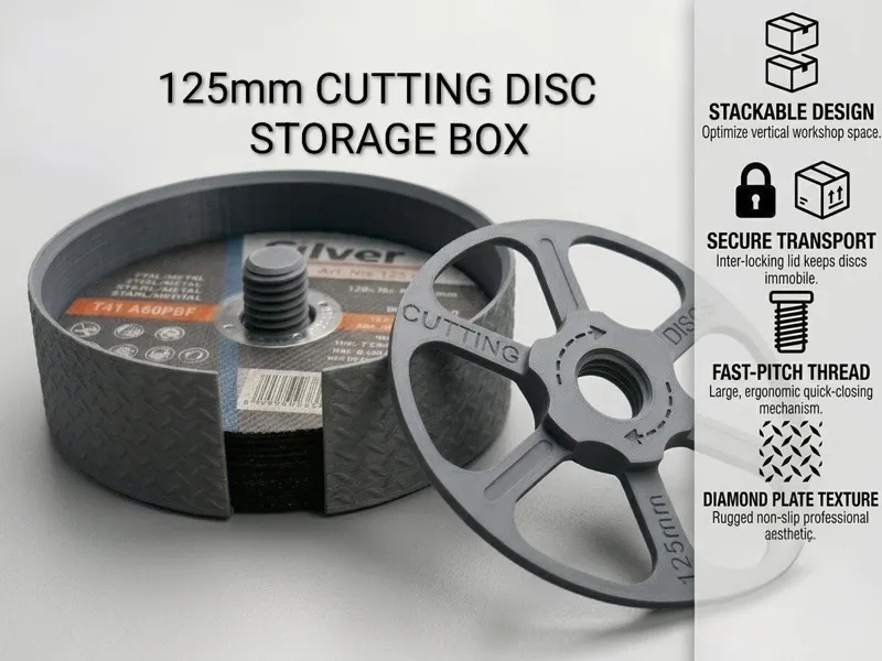 125mm (5 inch) Cutting Disc Storage Box / improved