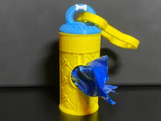 Dog Poop Waste Bag Holder with Dog Bone Leash Clip