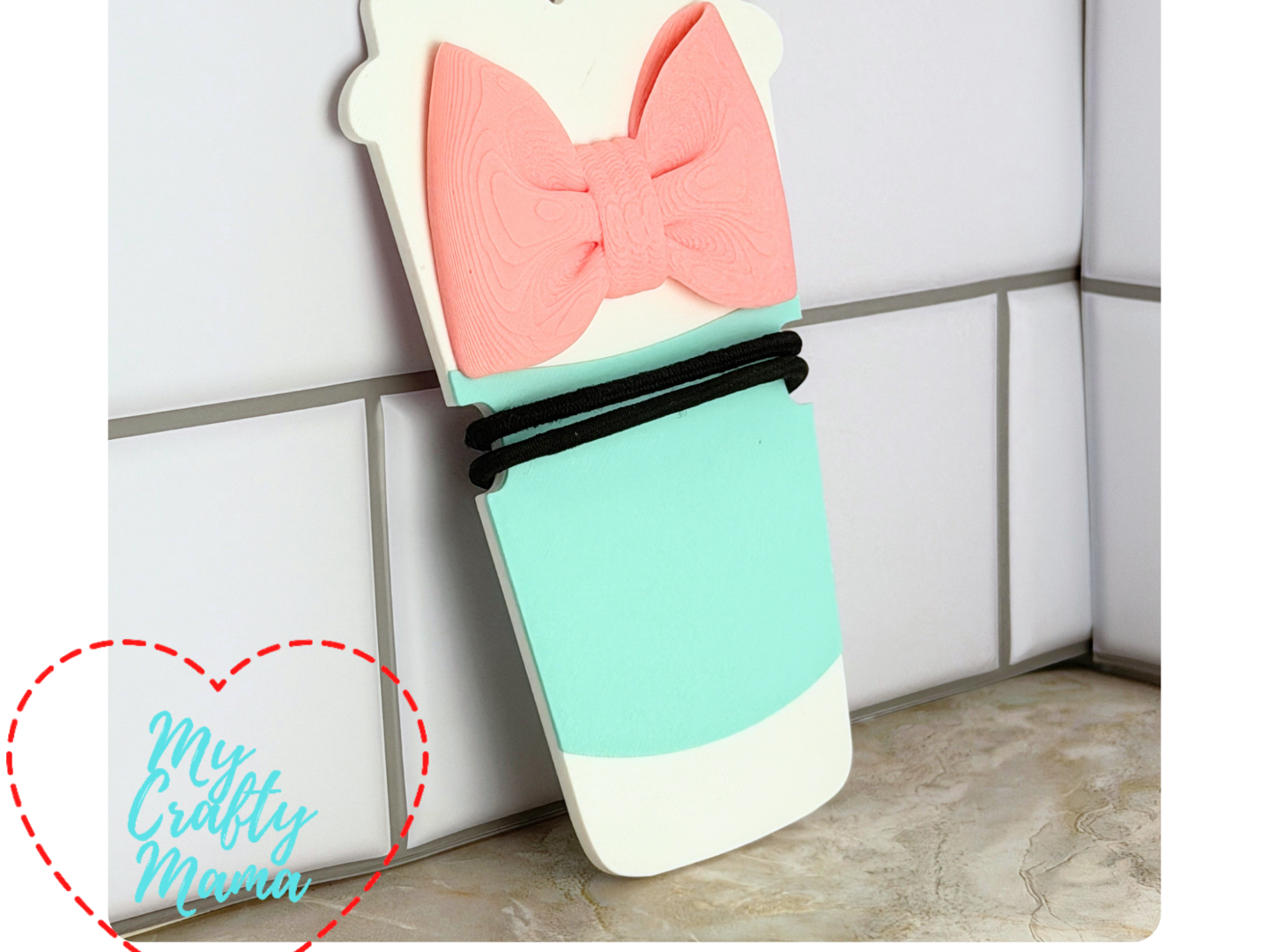 Coffee Cup Hair Tie Holder Key Chain - 1