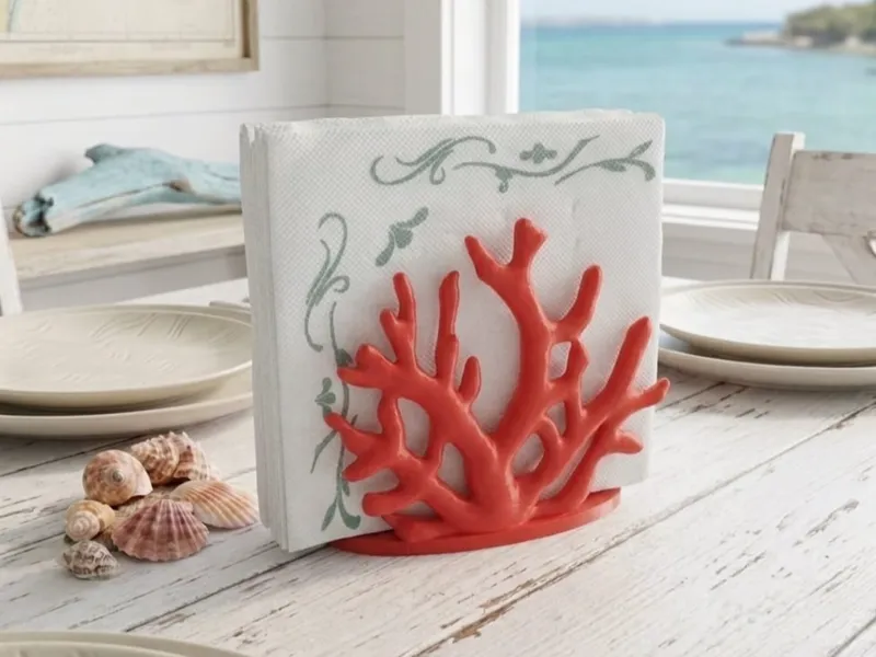 Coral and ocean themed napkin holder