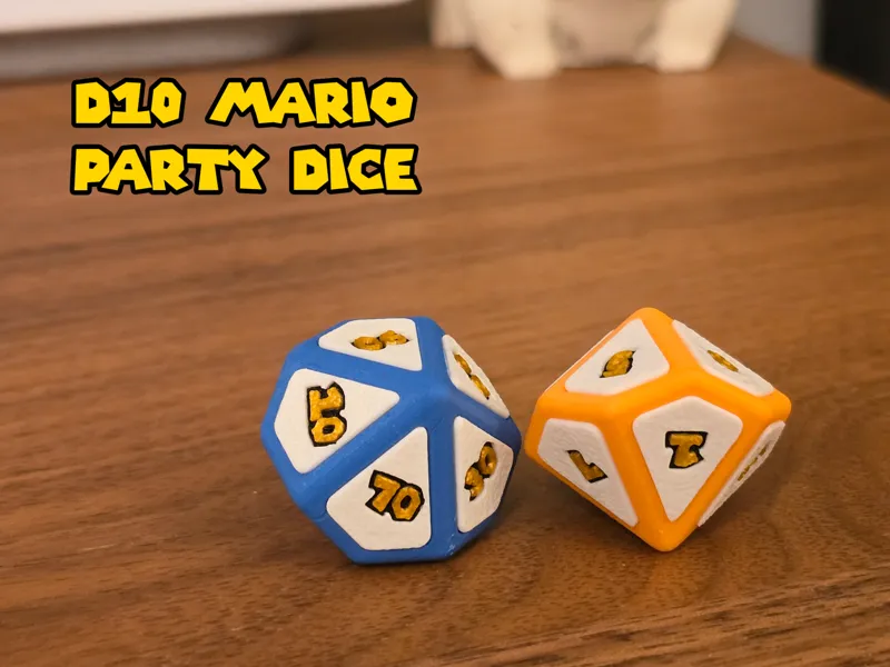 D10 Mario Party Dice (standard and percentile)