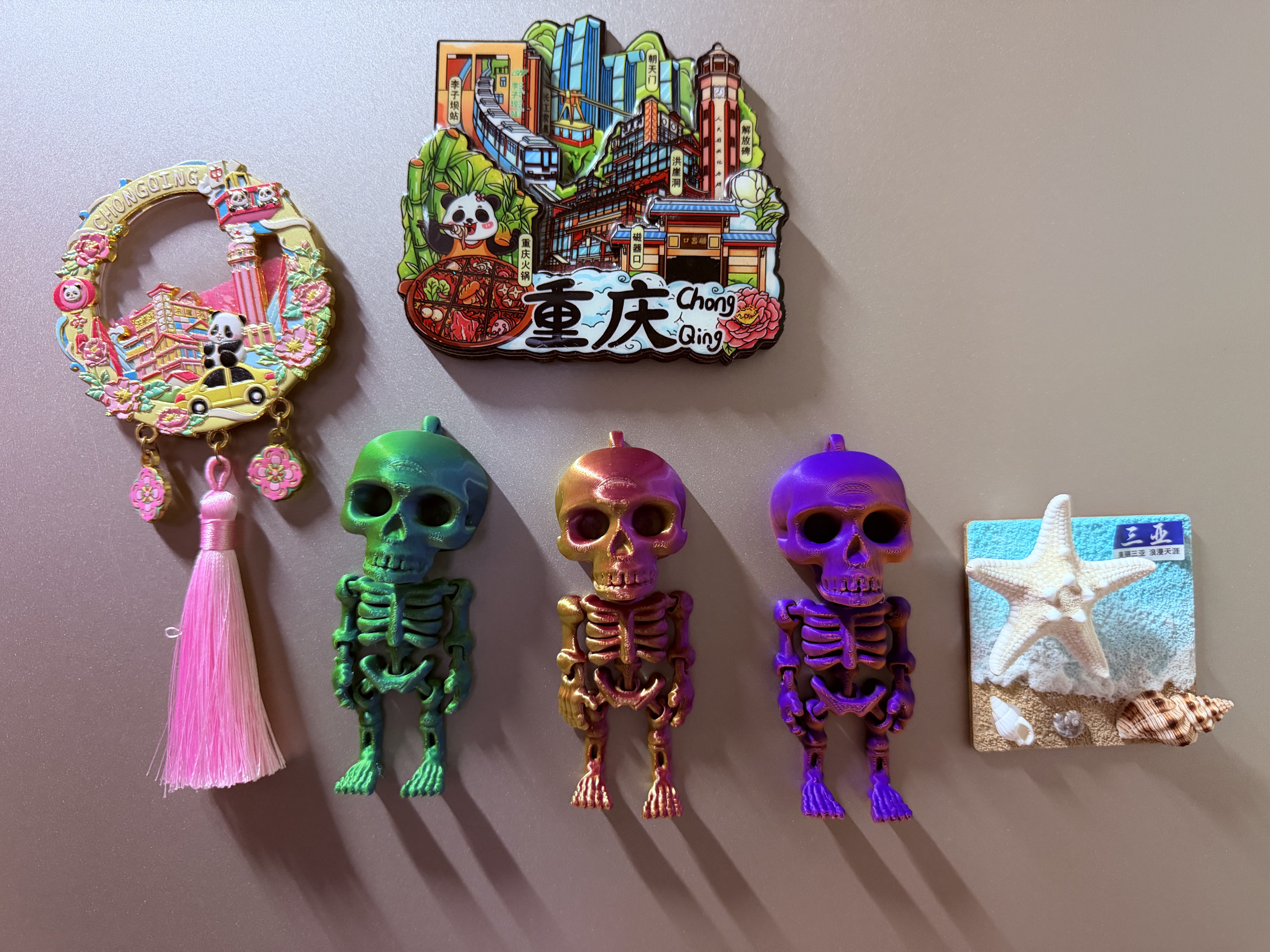 Miniatura 2 do modelo 3D 可动小骷髅钥匙扣/冰箱贴