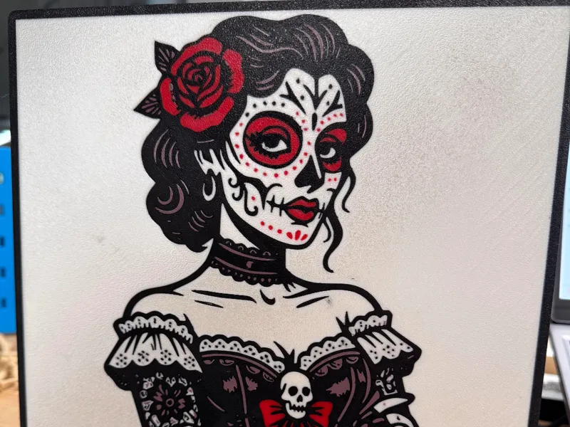 3D Printed Day of the Dead Skeleton Girl Light Box