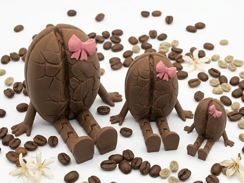 Miss Bean – Cute Coffee Bean with Bow