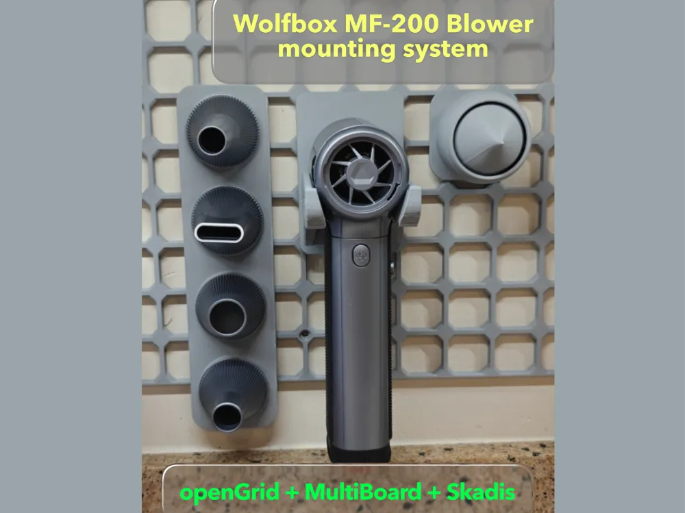 Caja o estuche: Wolfbox MF-200 Mount openGrid+MultiBoard+Skadis. Referencia del modelo original.