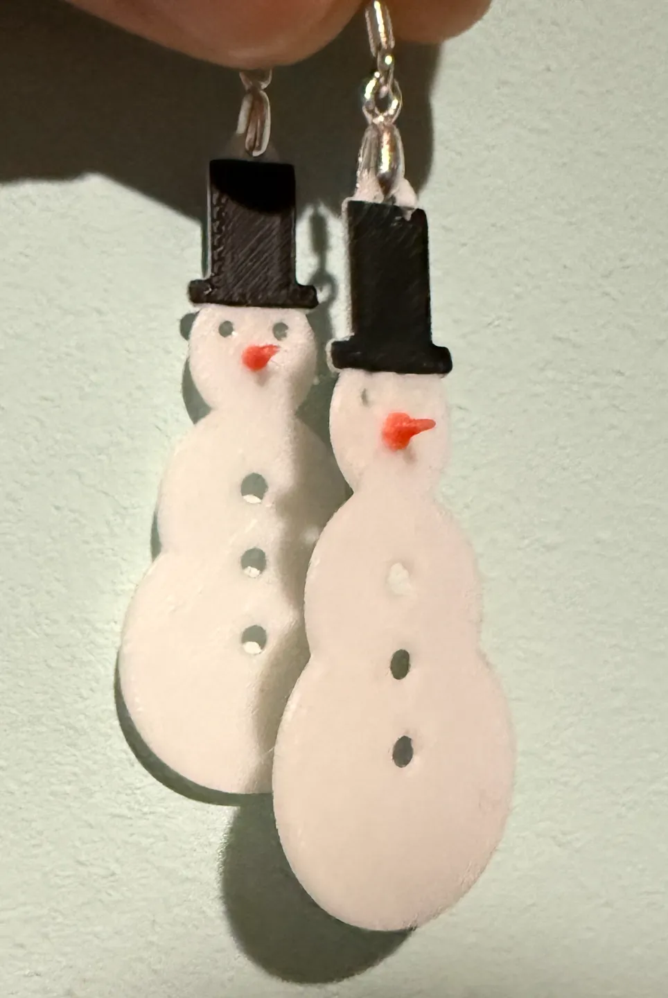 Snowman Earring pair view 4
