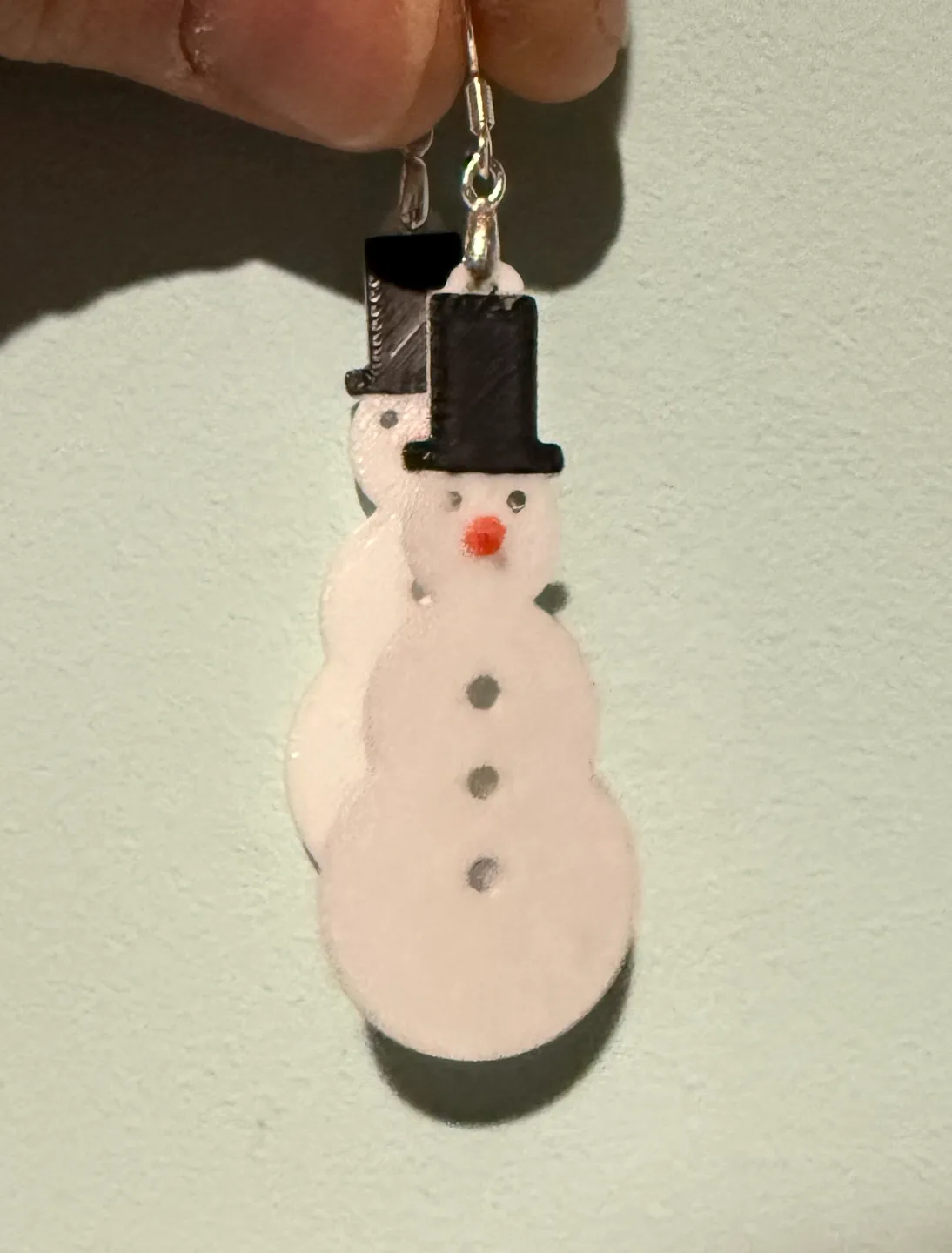 Snowman Earring pair view 3