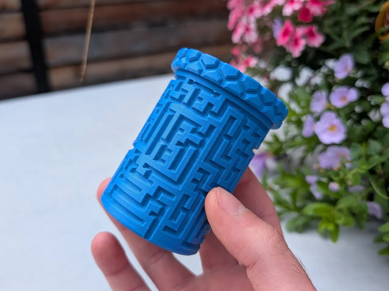 Maze Puzzle Box - Honeycomb design view 3