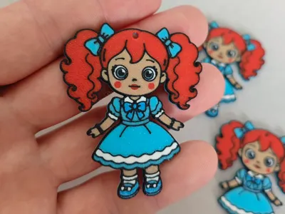 Poppy Playtime Keychain – Red Hair Doll