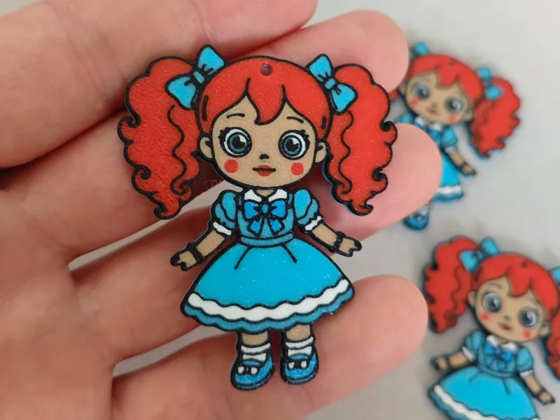 Poppy Playtime Keychain – Red Hair Doll