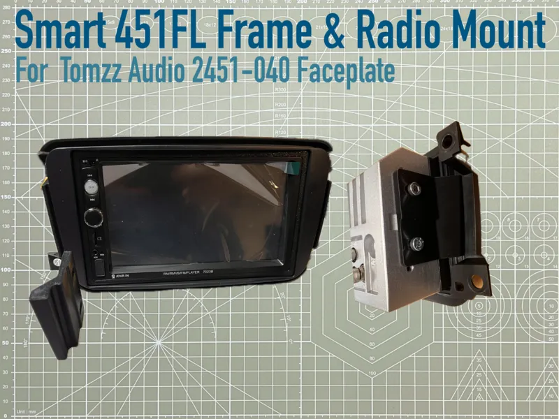 Smart 451 Facelift Radio Frame and Side Brackets