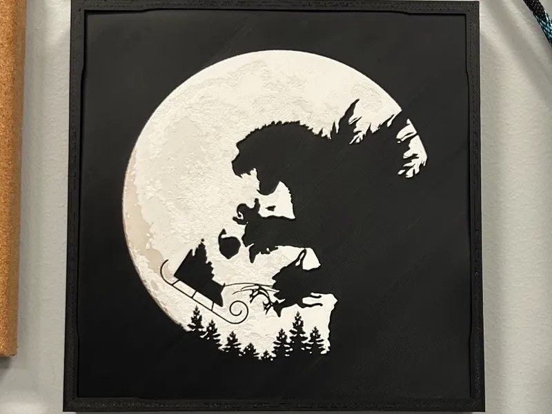 Godzilla vs Santa Chroma Canvas