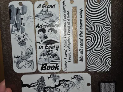 Motivational Bookmark Set of 5  black/white