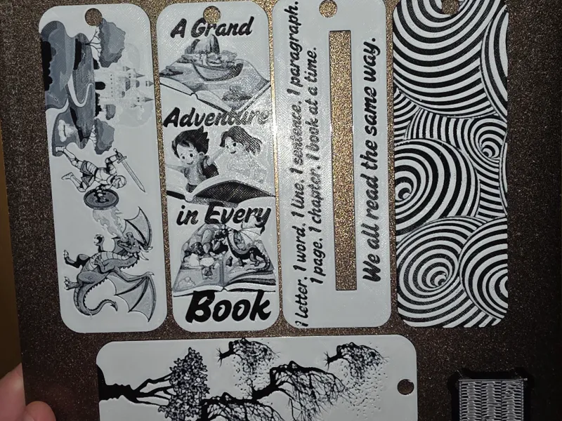 Motivational Bookmark Set of 5 black/white