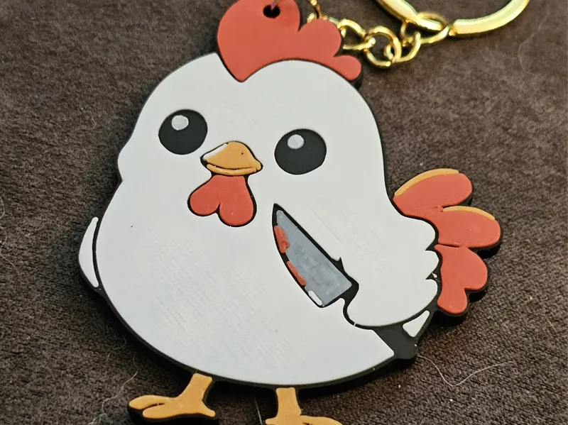 Knife Chicken Keychain