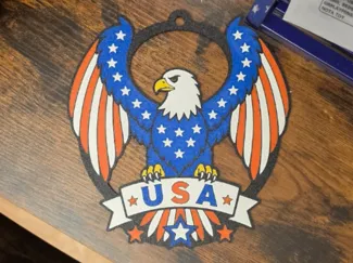 Patriotic USA Eagle Door Hanger