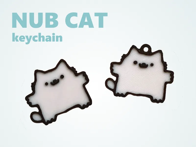 Happy Nubcat keychain