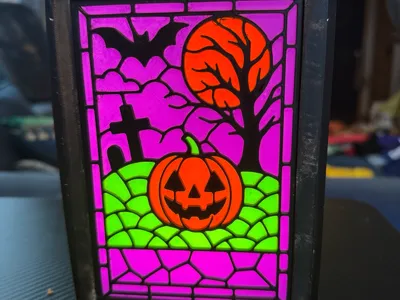 Halloween Stained Glass Lantern