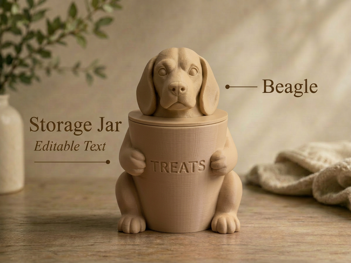 Beagle Dog Storage Jar